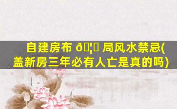 自建房布 🦈 局风水禁忌(盖新房三年必有人亡是真的吗)